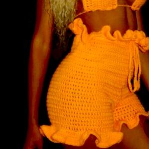 Crochet high waisted shorts